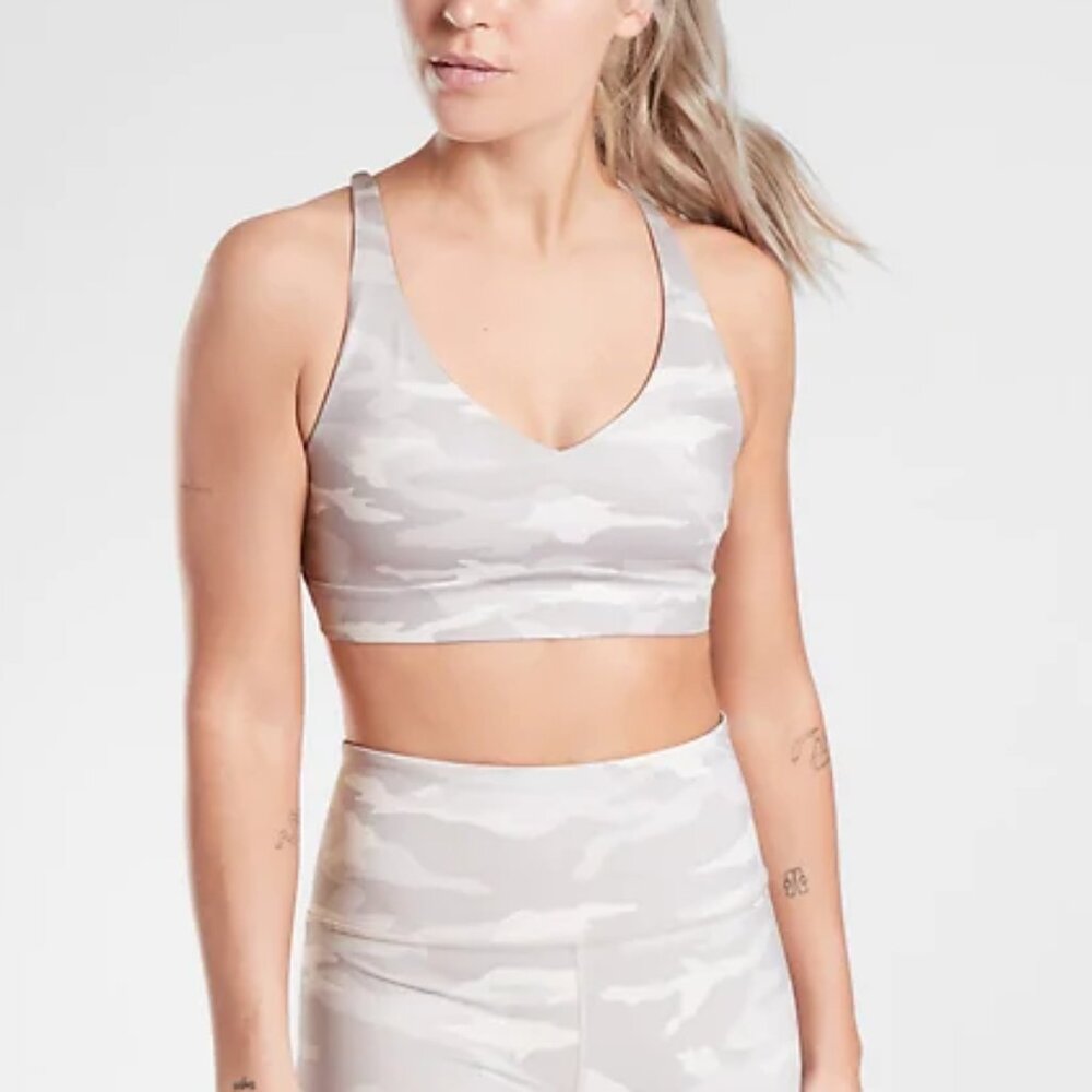 NWOT Athleta White Camo Solace Bra - Picture 2 of 6